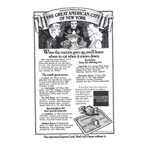 Great American City New York American Express ADVERT 1970s Vintage Print Ad 9 in